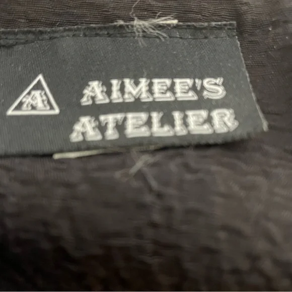 Aimee Atelier Open Waterfall Jacket Lace Trim Blk White Pattern Oversize. M/L - Picture 6 of 7